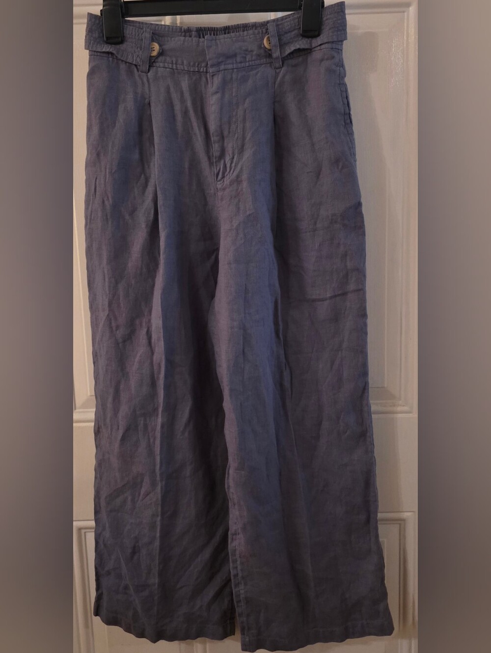 Nicole Miller Wide-Leg Linen Pants